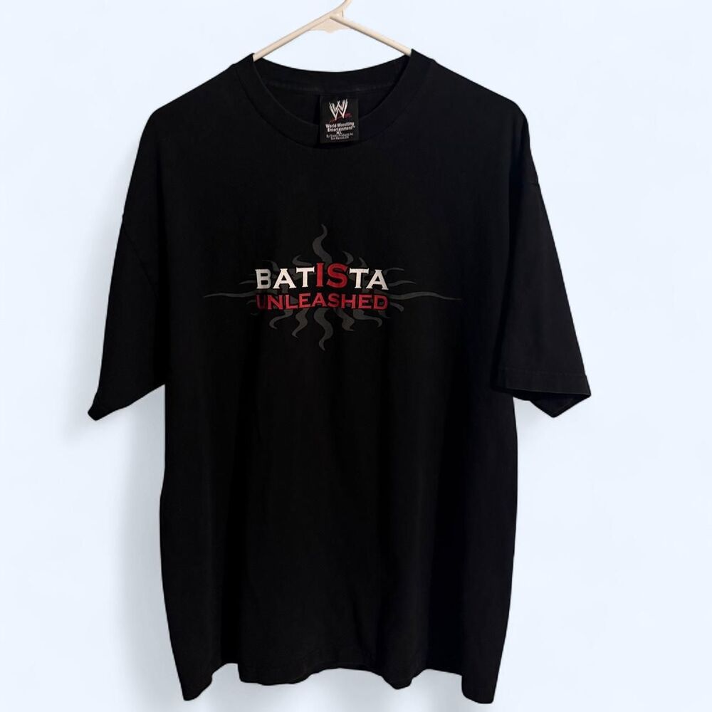 WWE Shirt Mens XL Black Batista Unleashed Wrestling Vintage 2002 First Wave